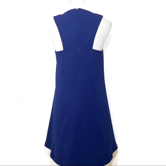 Trina Turk Royal Blue Racerback Cutout Sleeveless Mini LBD Shift Dress Size 4 - Picture 3 of 11